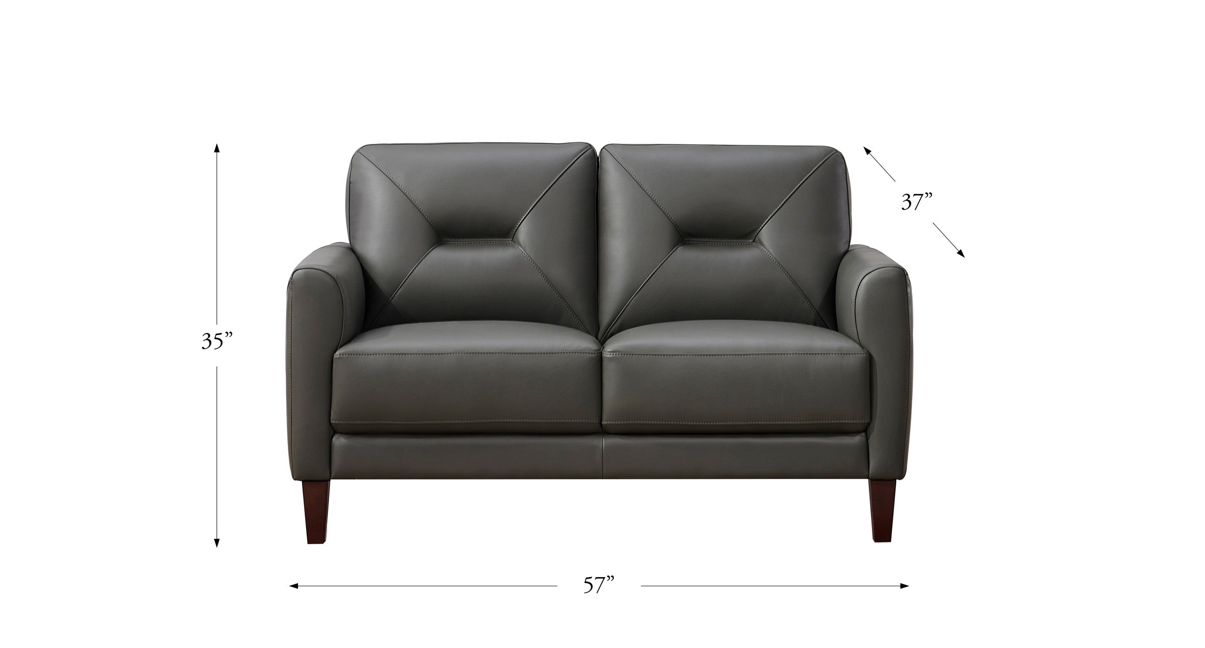 Mavis Leather Sofa Collection, Steel Gray